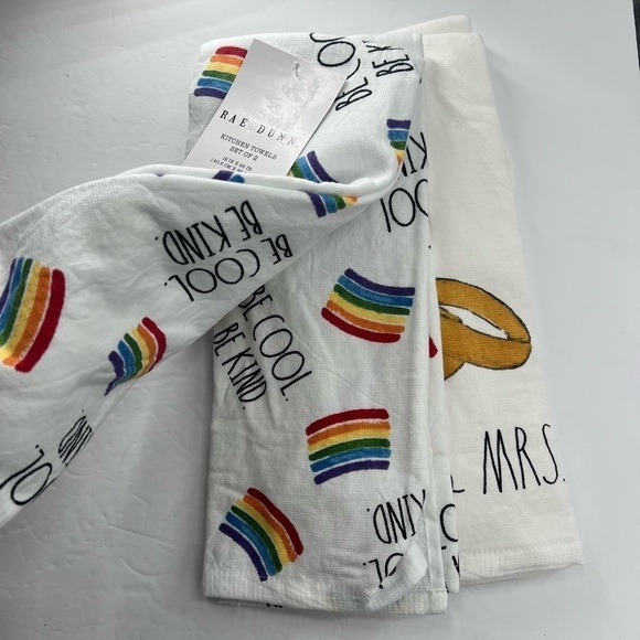 Rae Dunn Kitchen Towels 2 Sets of 2 Towels NEW - Picture 3 of 5